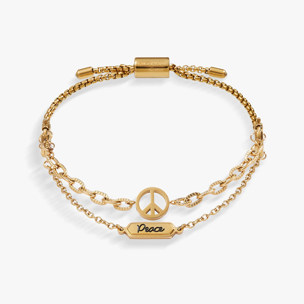 Peace Stranded Bracelet™ Set Stainless Steel Gold | Alex and Ani