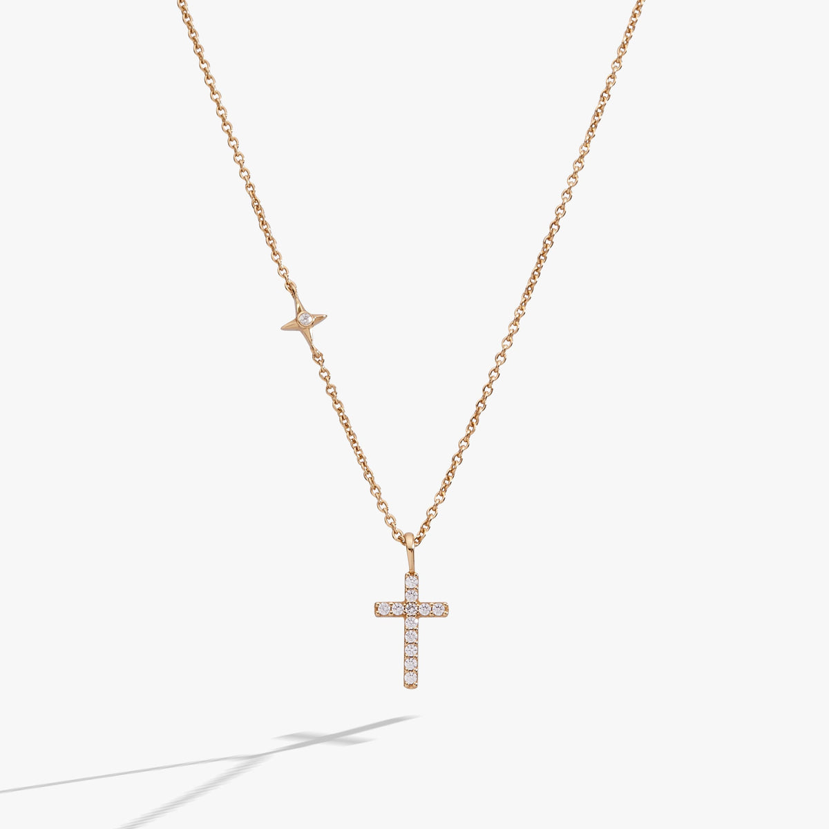 Delicate Pave Cross Pendant Necklace 14kt Gold Over Sterling Silver | Alex and Ani