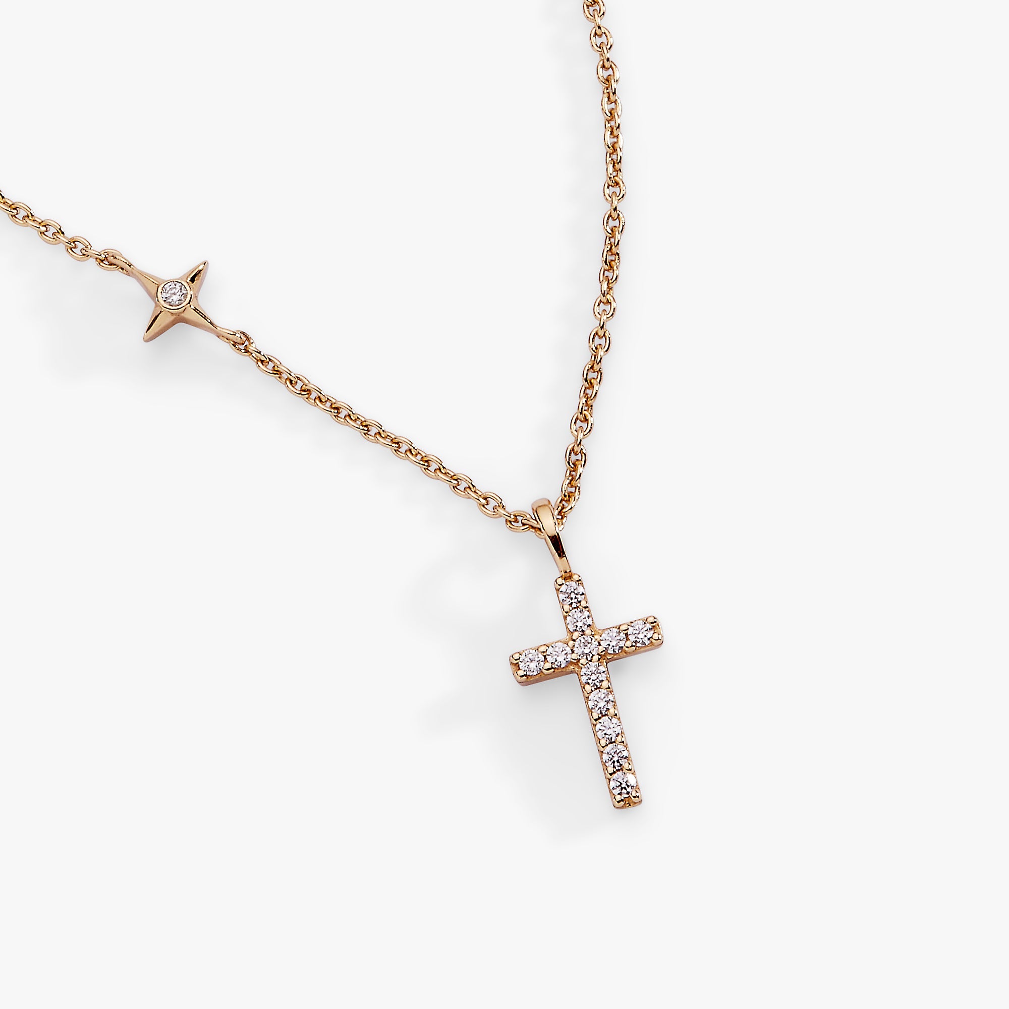 Delicate Pave Cross Pendant Necklace 14kt Gold Over Sterling Silver | Alex and Ani