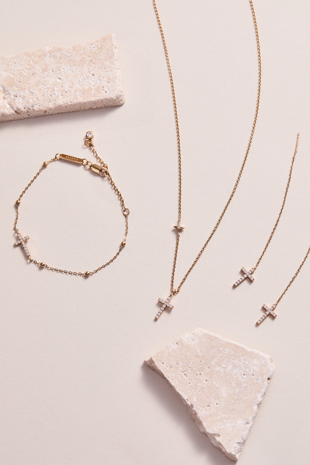 Cross Delicate Pave Crystal Beaded Strand Bracelet Sterling Silver | Alex and Ani