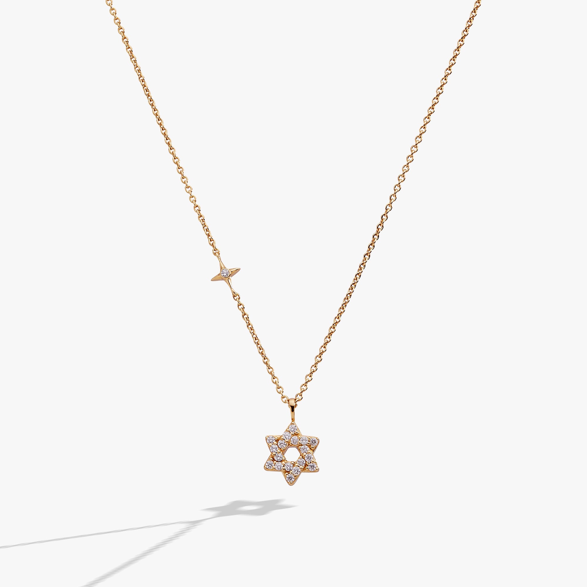 Delicate Pave Star of David Pendant Necklace 14kt Gold Over Sterling Silver | Alex and Ani
