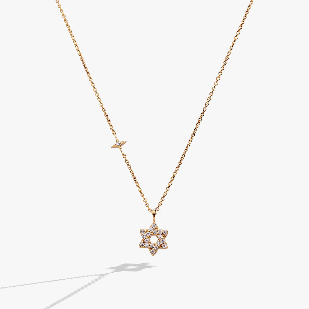 Delicate Pave Star of David Pendant Necklace 14kt Gold Over Sterling Silver | Alex and Ani