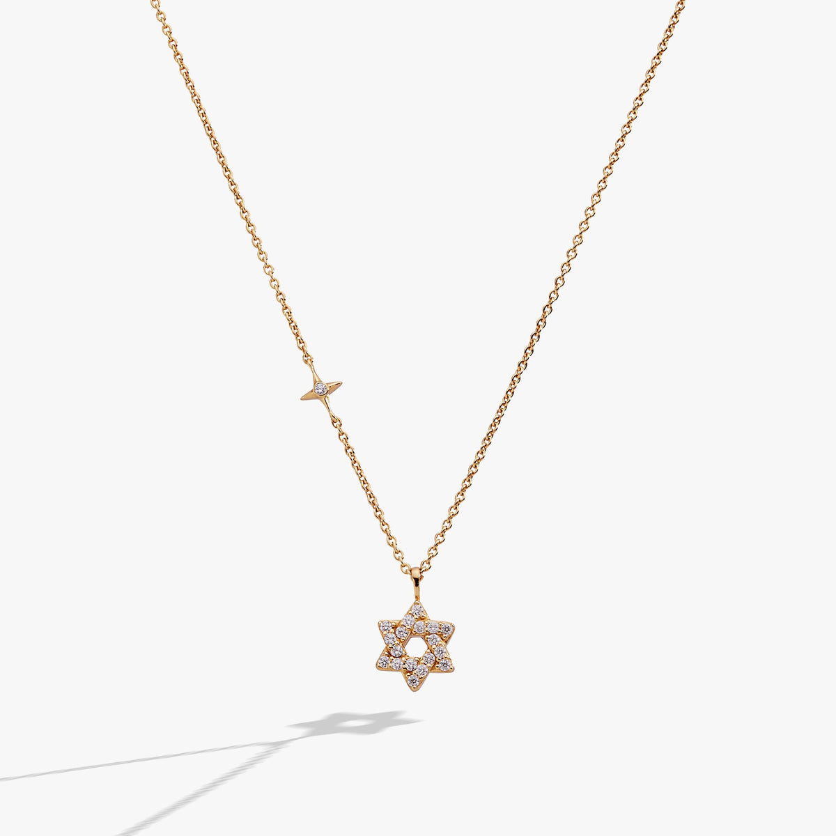 Delicate Pave Star of David Pendant Necklace 14kt Gold Over Sterling Silver | Alex and Ani