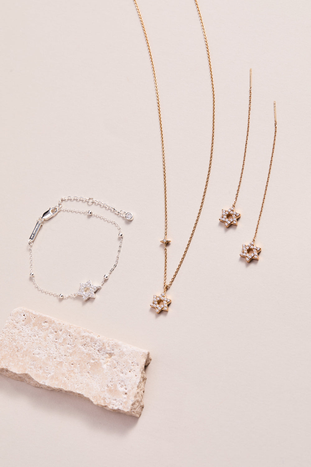 Delicate Pave Star of David Pendant Necklace 14kt Gold Over Sterling Silver | Alex and Ani