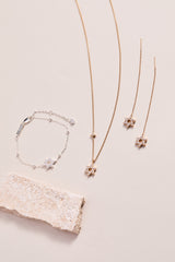 Delicate Pave Star of David Threader Earrings 14kt Gold Over Sterling Silver | Alex and Ani
