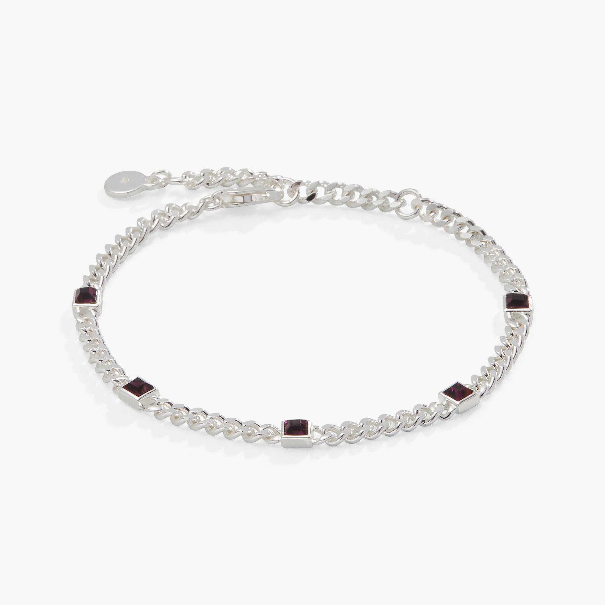 Amethyst Curb Chain Bracelet, February Birthstone Gold | Alex and Ani