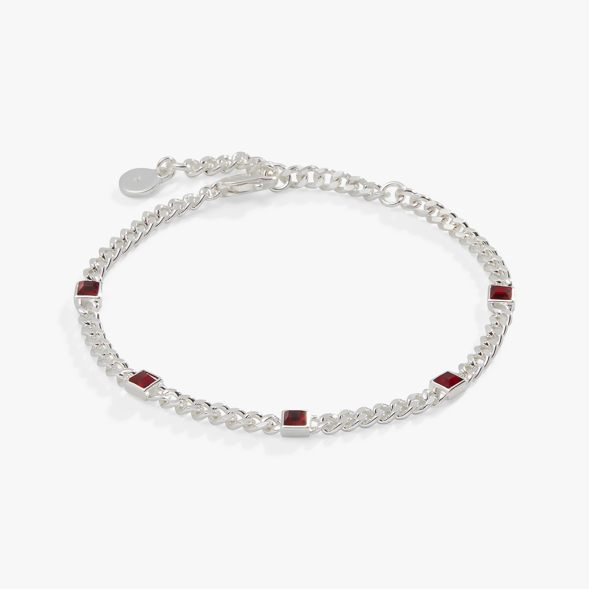Scarlet Curb Chain Bracelet, January Birthstone Gold | Alex and Ani
