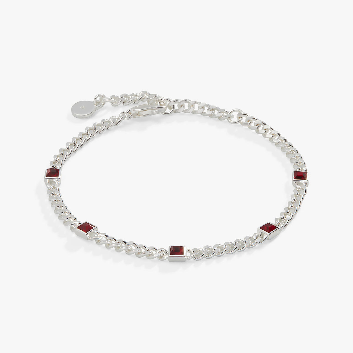 Scarlet Curb Chain Bracelet, January Birthstone Gold | Alex and Ani