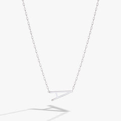 Precious Elongated Initial Necklace A Sterling Silver | Alex and Ani
