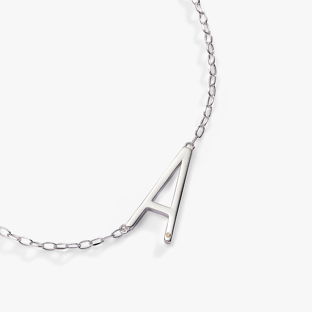 Precious Elongated Initial Necklace A Sterling Silver | Alex and Ani
