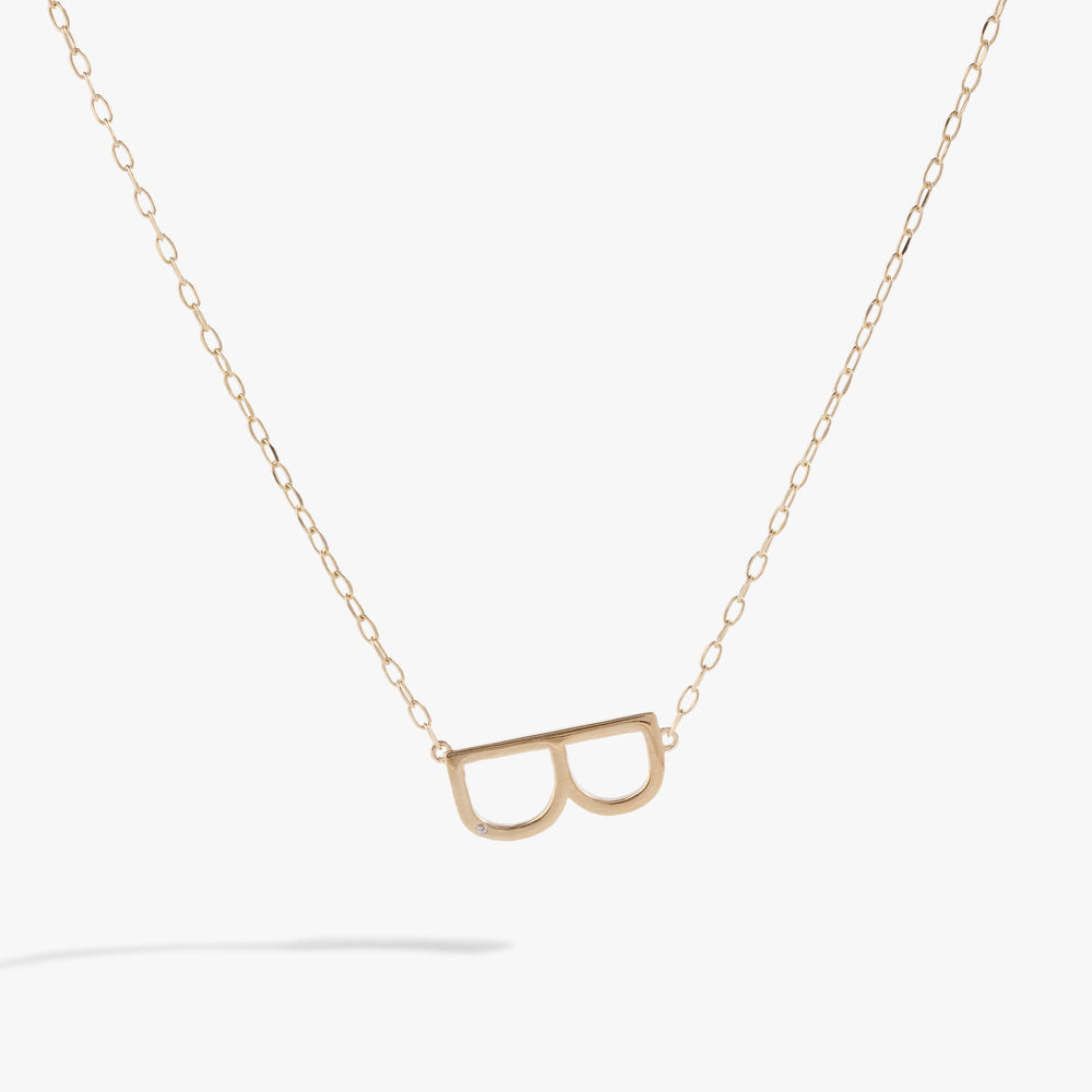 Precious Elongated Initial Necklace B 14kt Gold Over .925 Sterling Silver | Alex and Ani