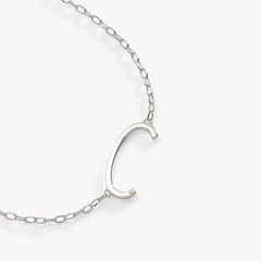 Precious Elongated Initial Necklace C Sterling Silver | Alex and Ani