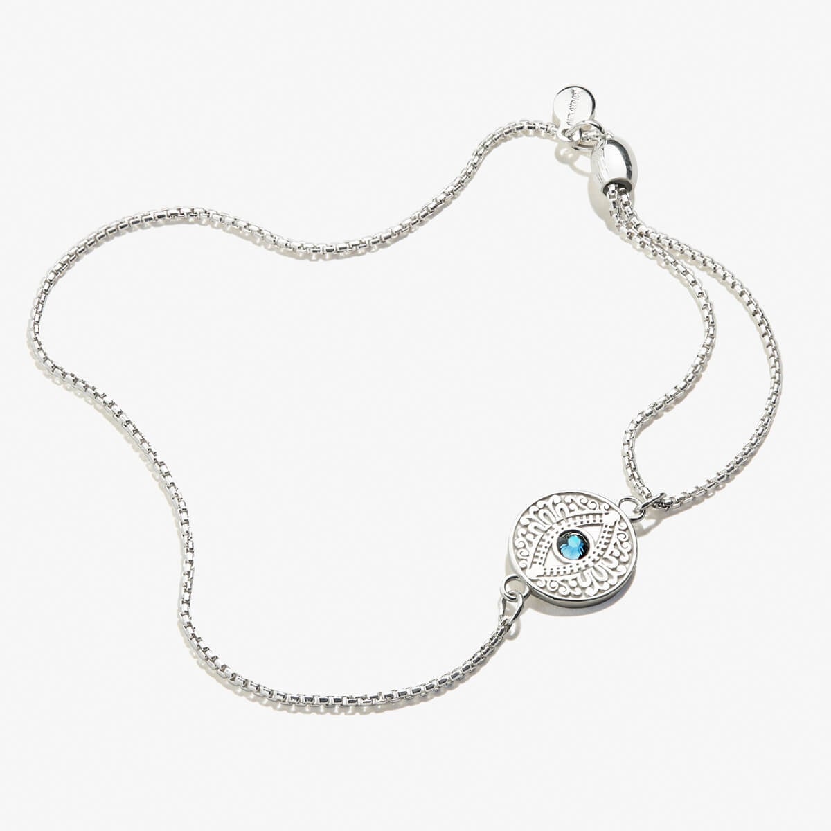 Evil Eye Crystal Pull Chain Bracelet - Alex and Ani Sterling Silver | Alex and Ani