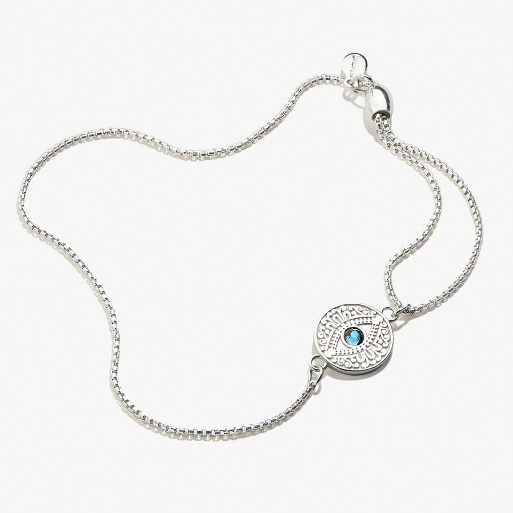 Evil Eye Crystal Pull Chain Bracelet - Alex and Ani Sterling Silver | Alex and Ani