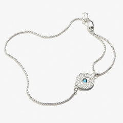 Evil Eye Crystal Pull Chain Bracelet - Alex and Ani Sterling Silver | Alex and Ani