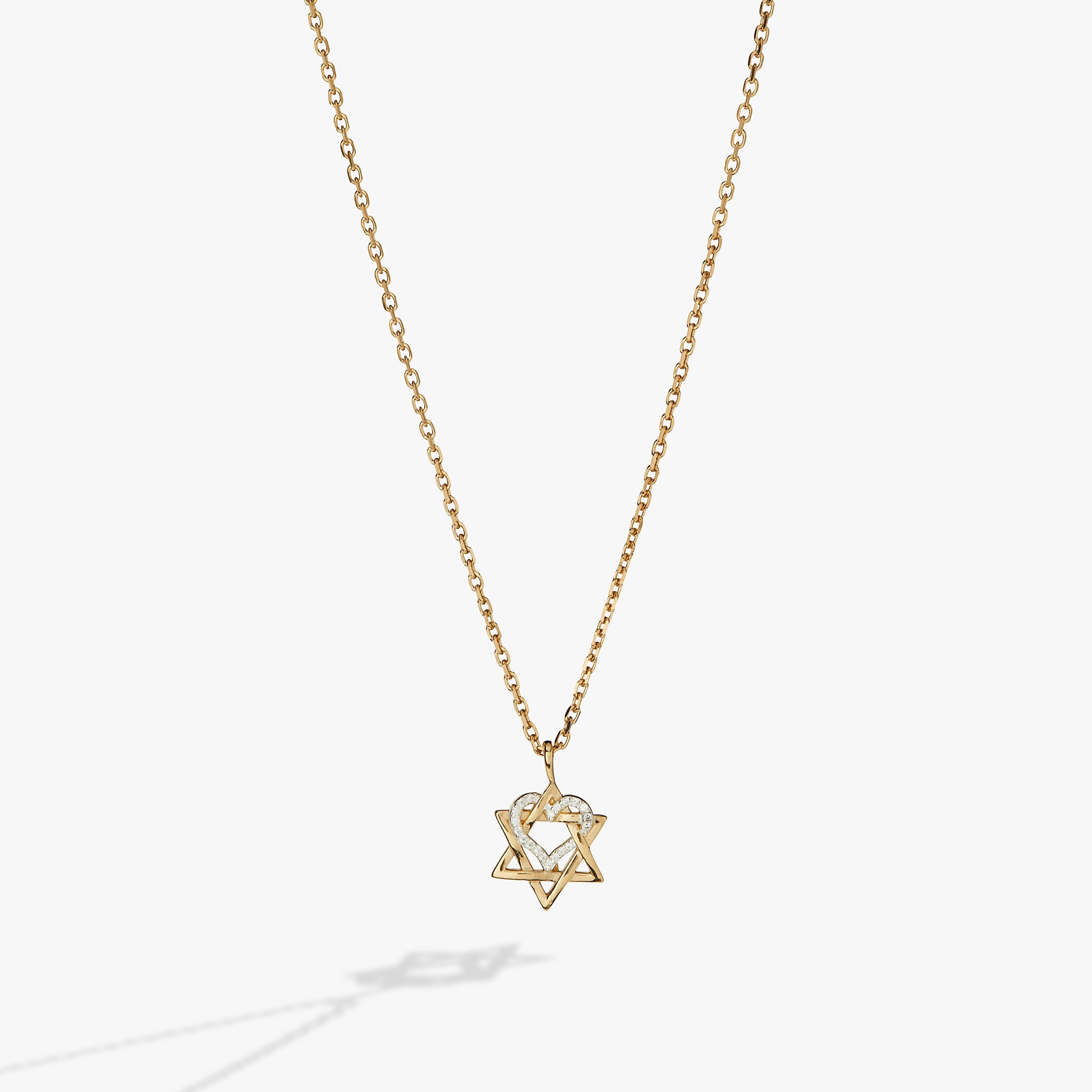 Star of David Heart Necklace, 14kt Gold Plated Two Tone - Sterling Silver | Alex and Ani