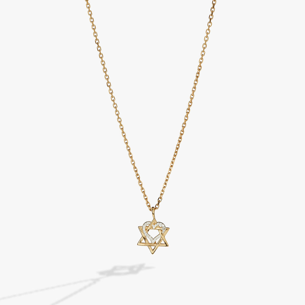 Star of David Heart Necklace, 14kt Gold Plated Two Tone - Sterling Silver | Alex and Ani