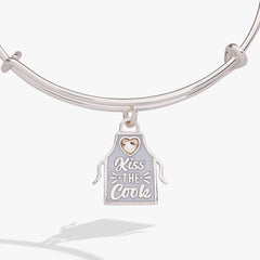 Kiss The Cook' Apron Charm Bangle
    
    
    
       Silver | Alex and Ani