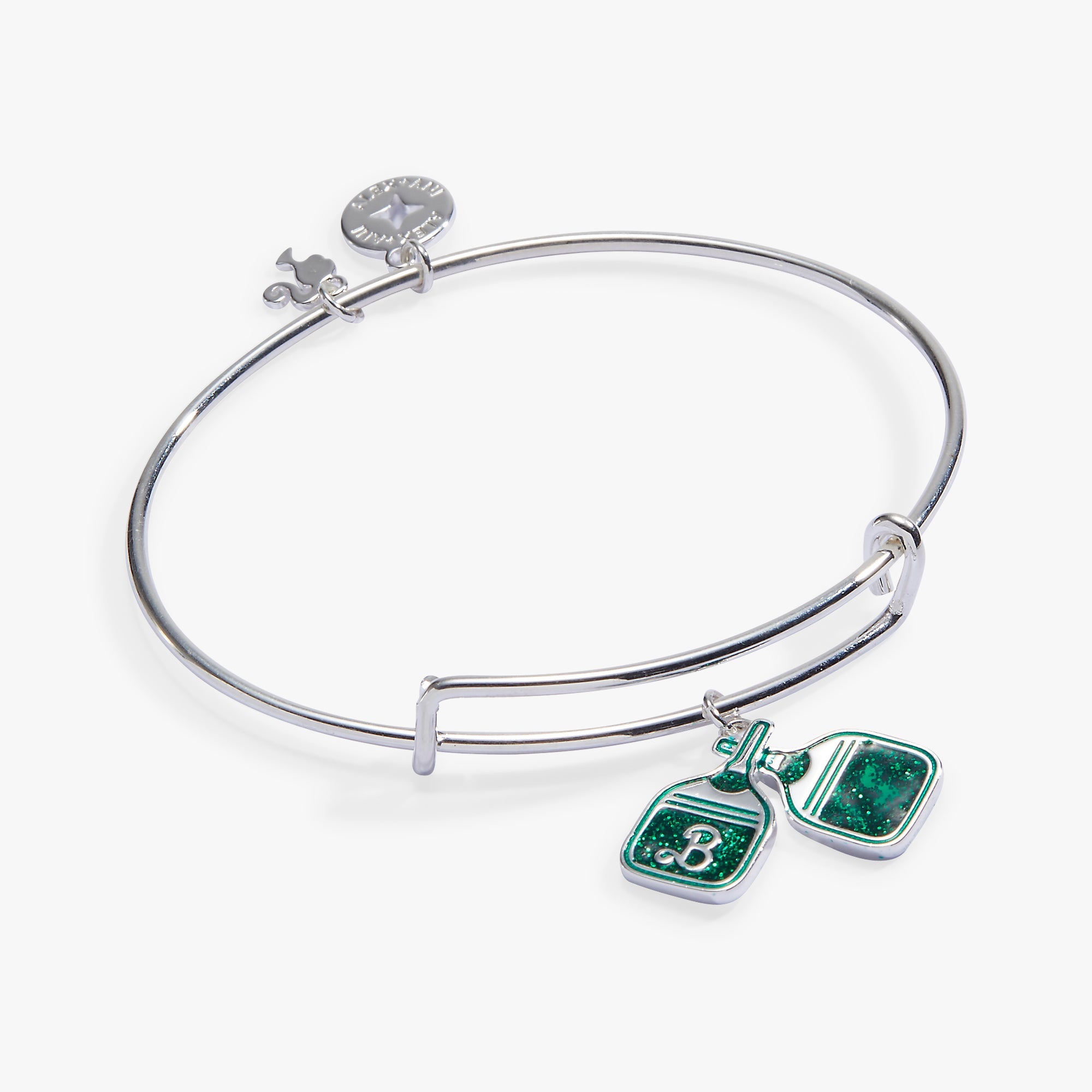 Barbie™ Pickleball Charm Bangle Silver | Alex and Ani
