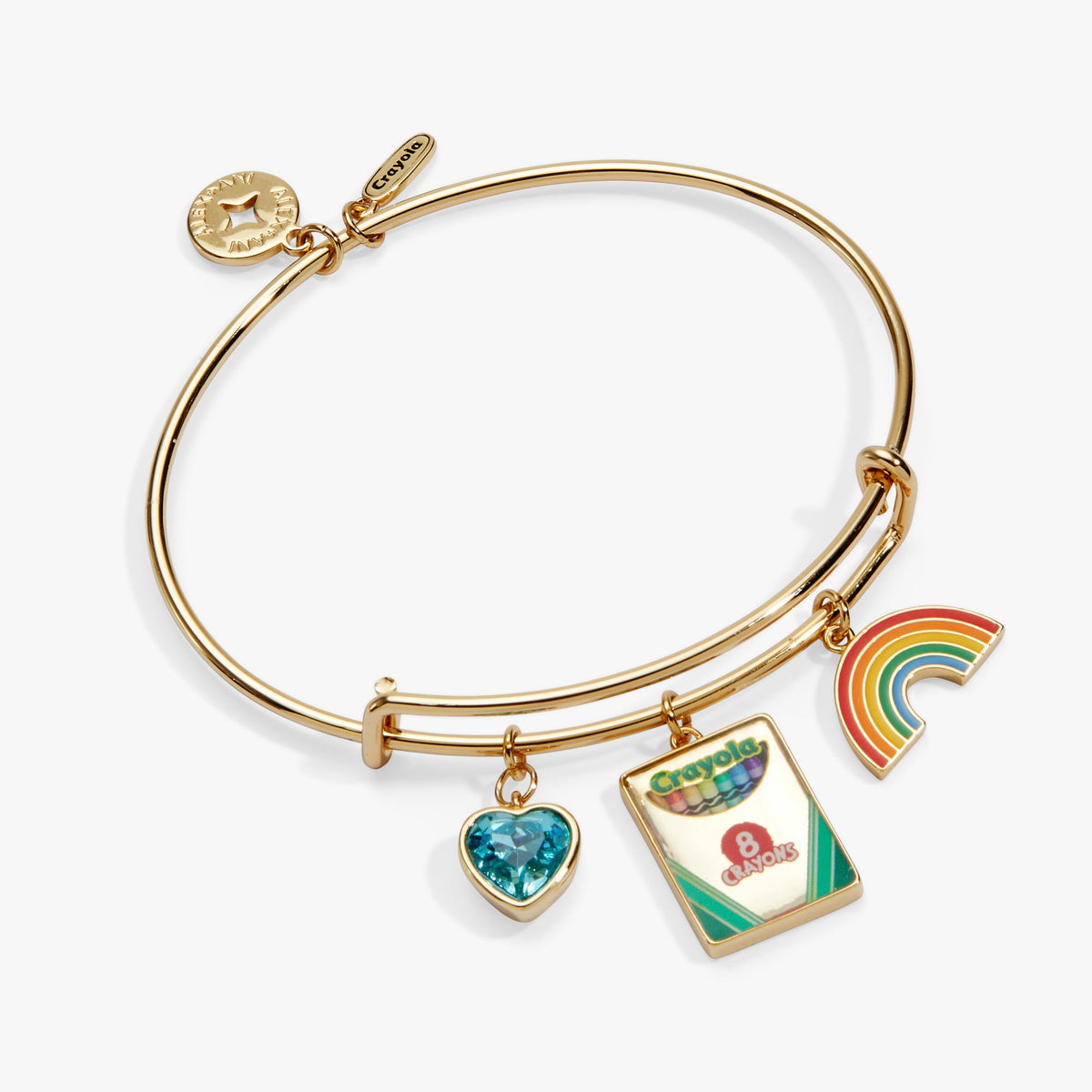 Crayola 'To Teach Is To Color A Life Forever' Multi Charm Bangle Gold | Alex and Ani