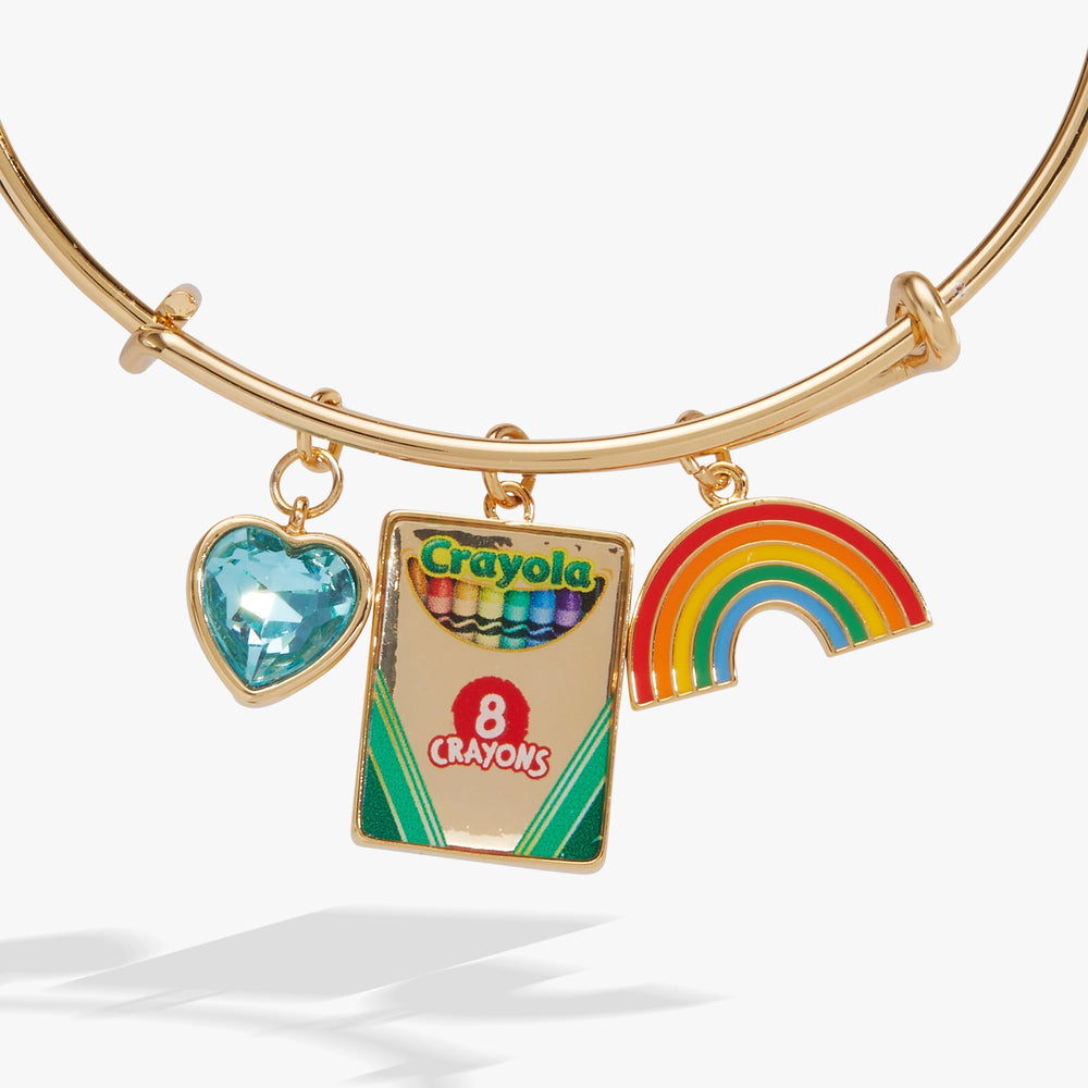 Crayola 'To Teach Is To Color A Life Forever' Multi Charm Bangle Gold | Alex and Ani