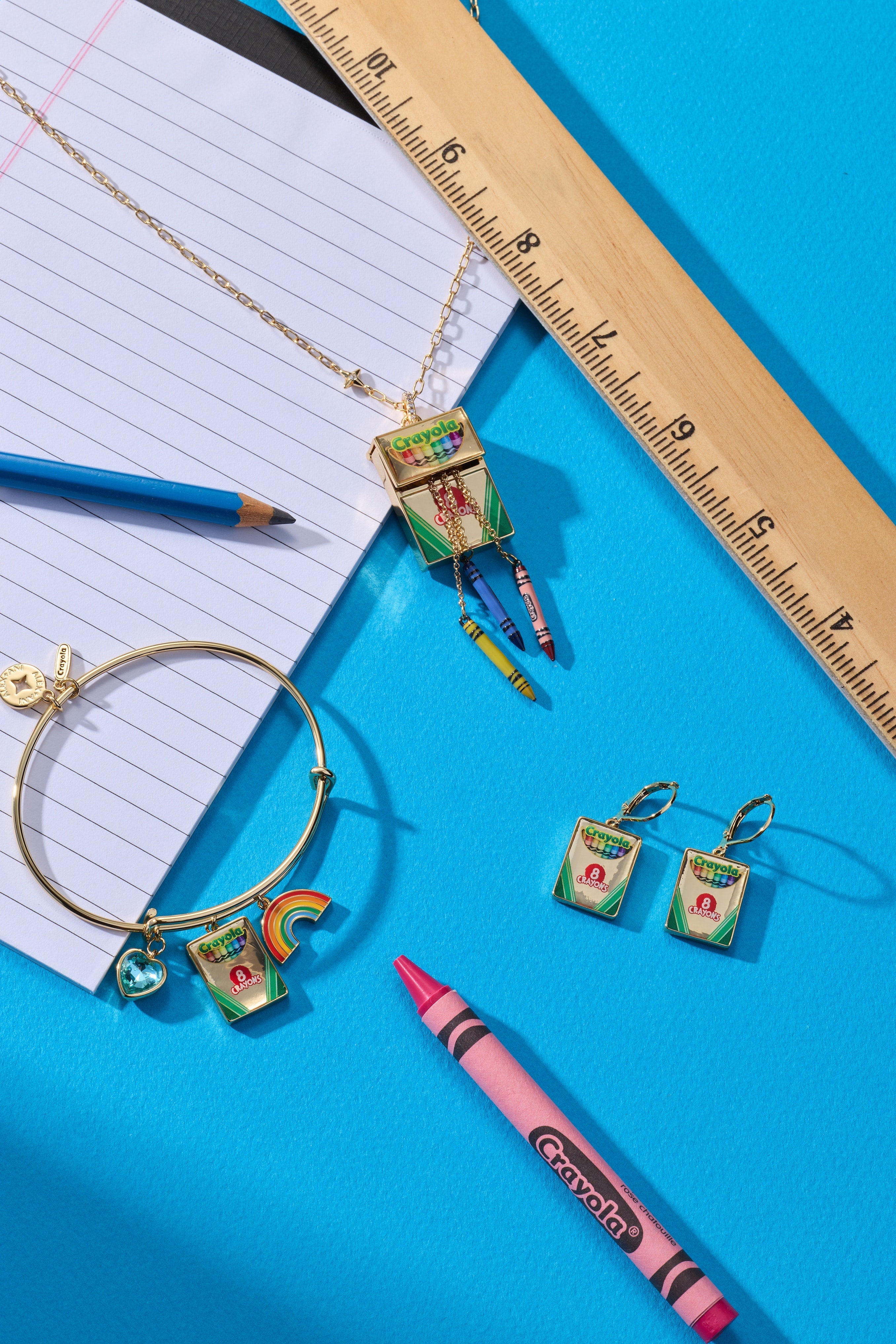 Crayola 'To Teach Is To Color A Life Forever' Multi Charm Bangle Gold | Alex and Ani