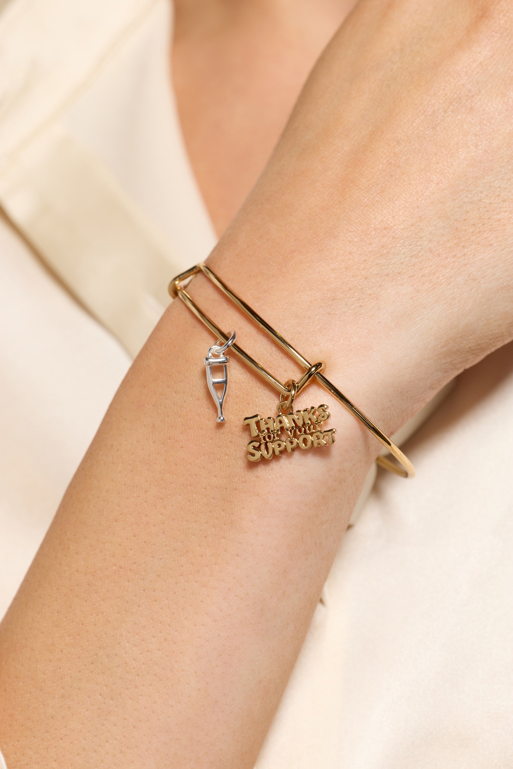 Thanks For Your Support' Crutch Bangle
    
    
    
       Gold | Alex and Ani