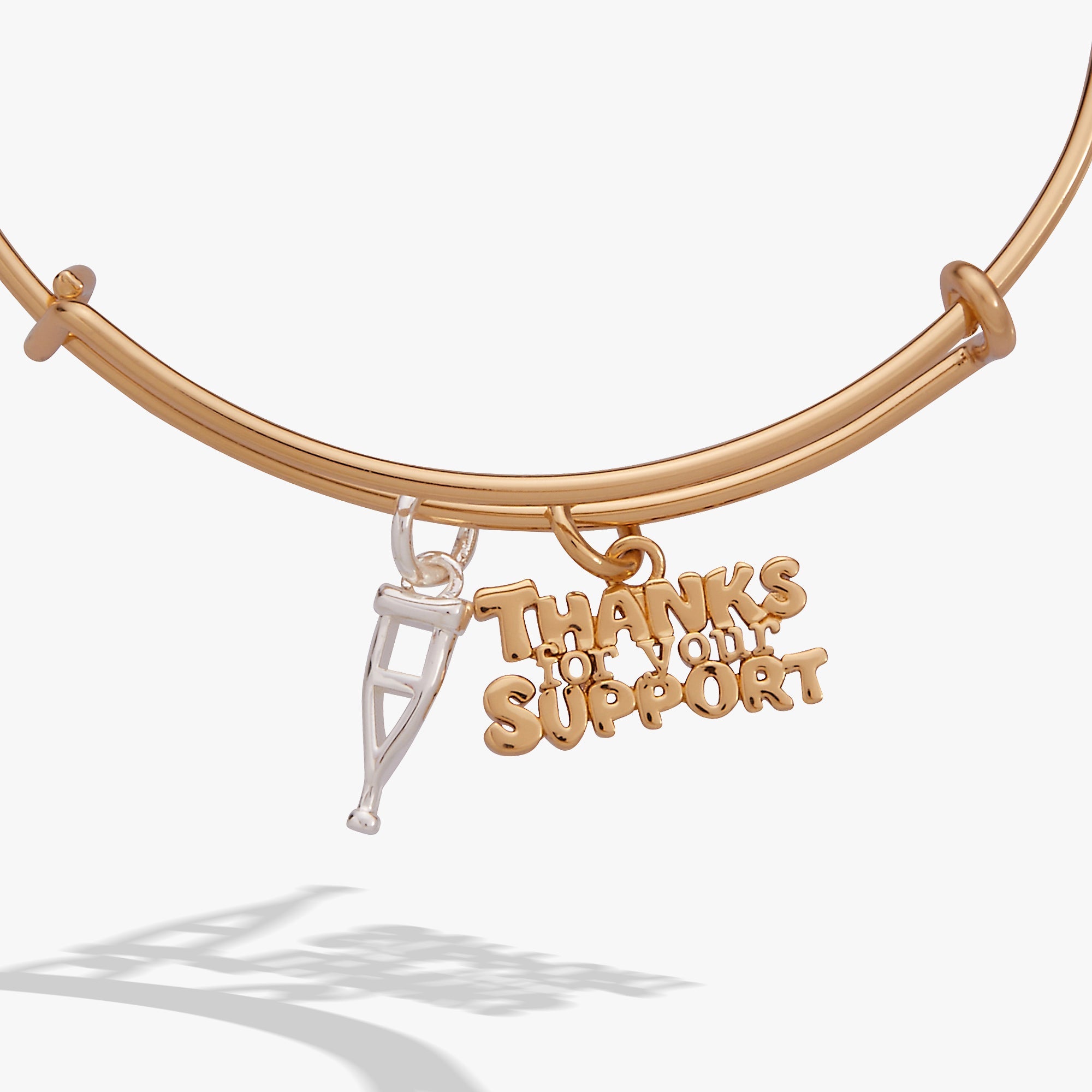 Thanks For Your Support' Crutch Bangle
    
    
    
       Gold | Alex and Ani