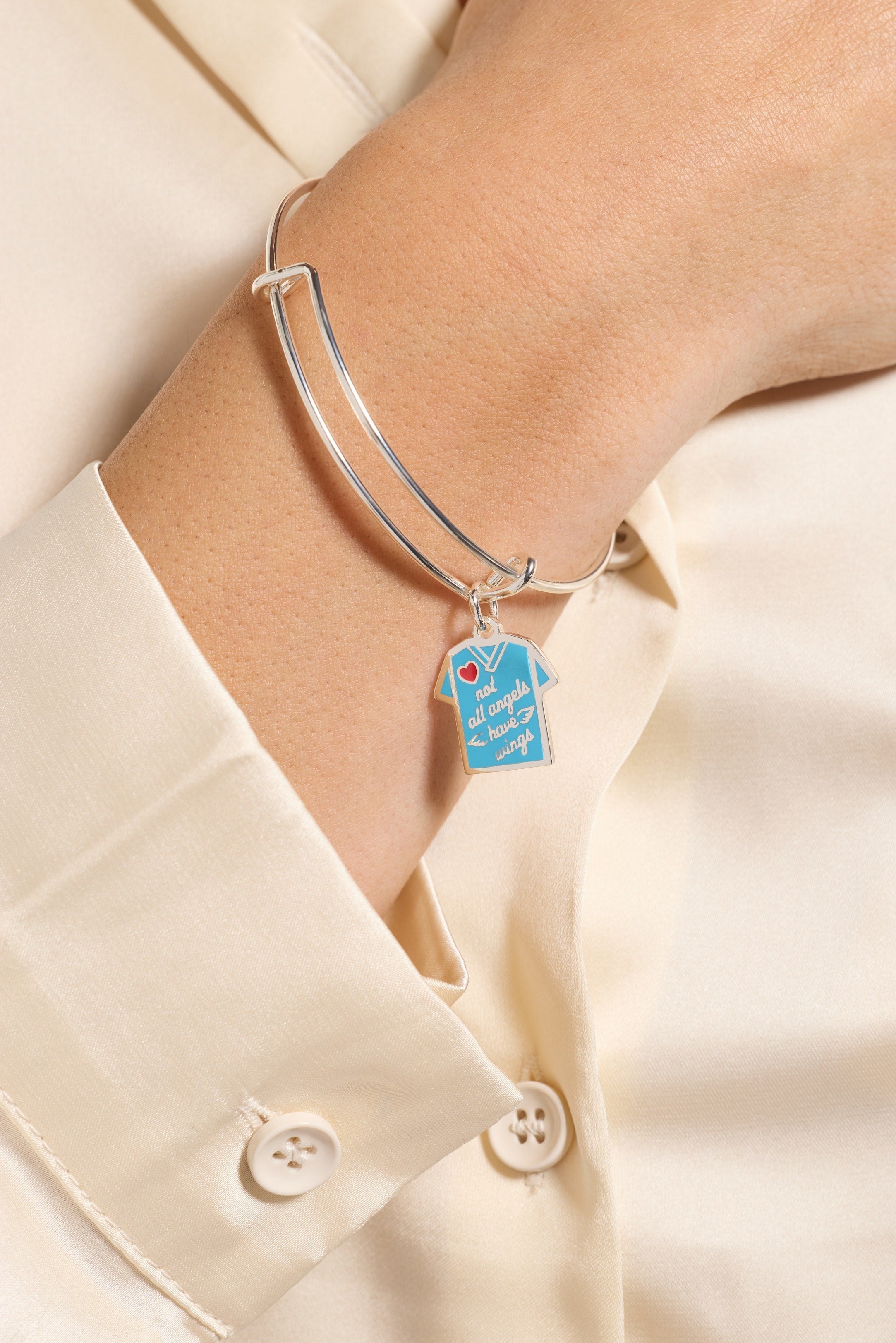 Not All Angels Have Wings' Scrubs Bangle
    
    
    
       Silver | Alex and Ani