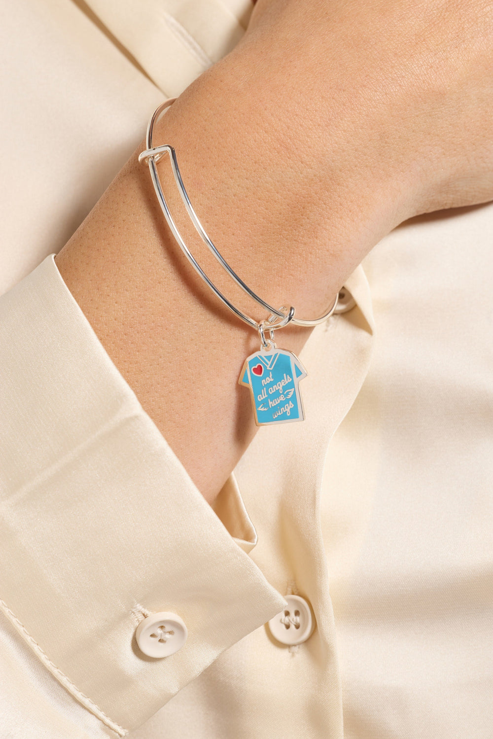 Not All Angels Have Wings' Scrubs Bangle
    
    
    
       Silver | Alex and Ani