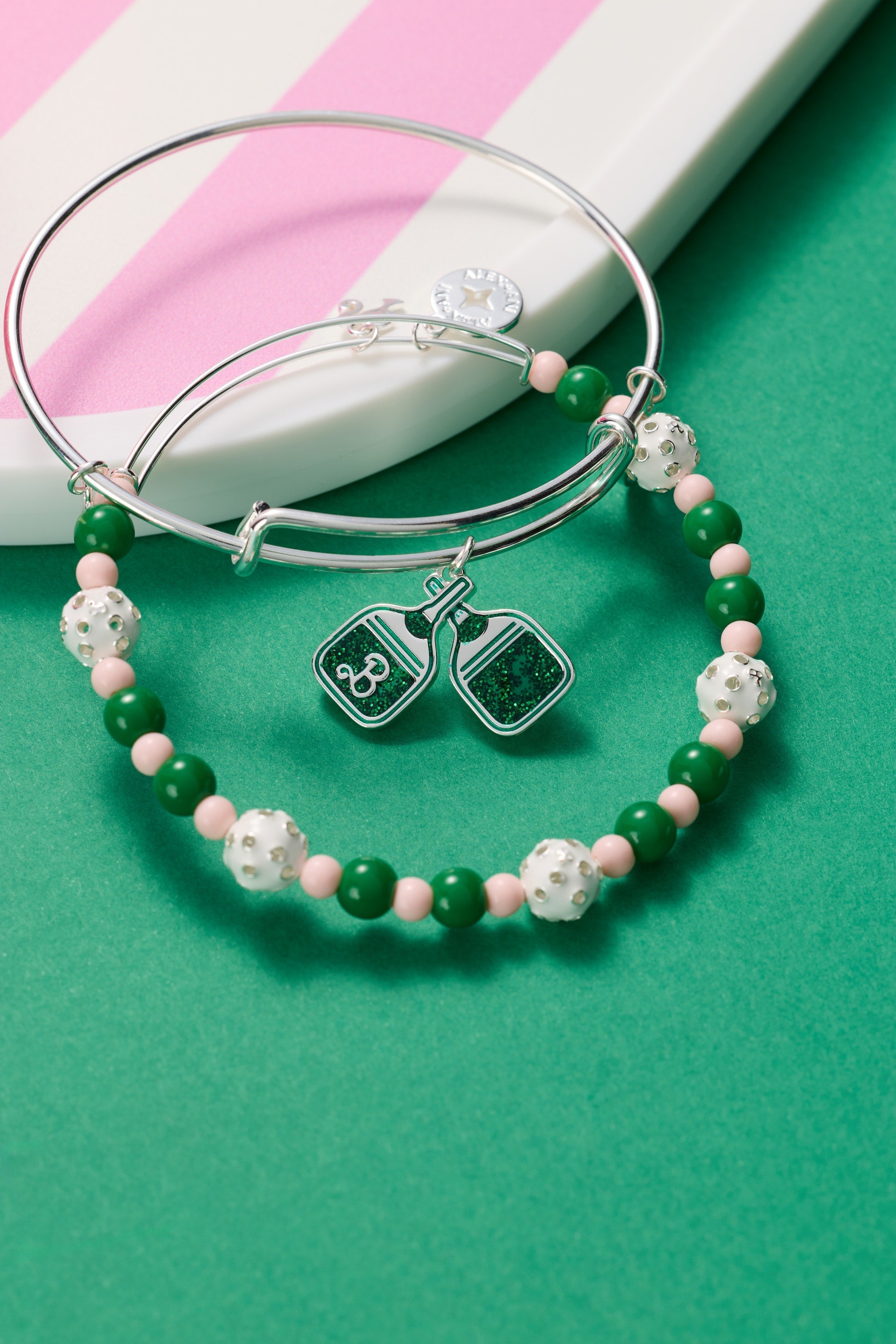 Barbie™ Pickleball Bangle Set of 2 Silver | Alex and Ani