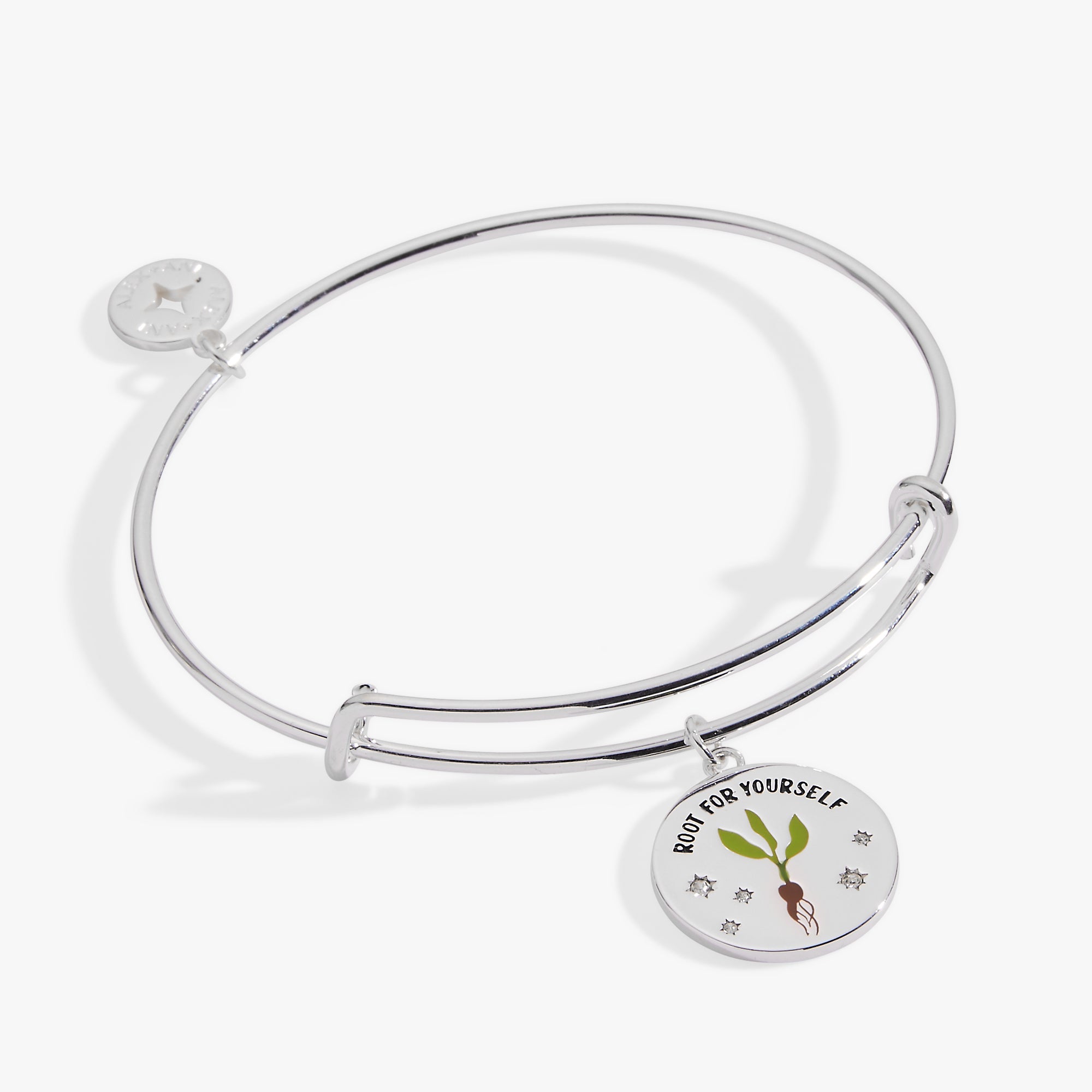 "Root for Yourself" Charm Bangle Silver | Alex and Ani