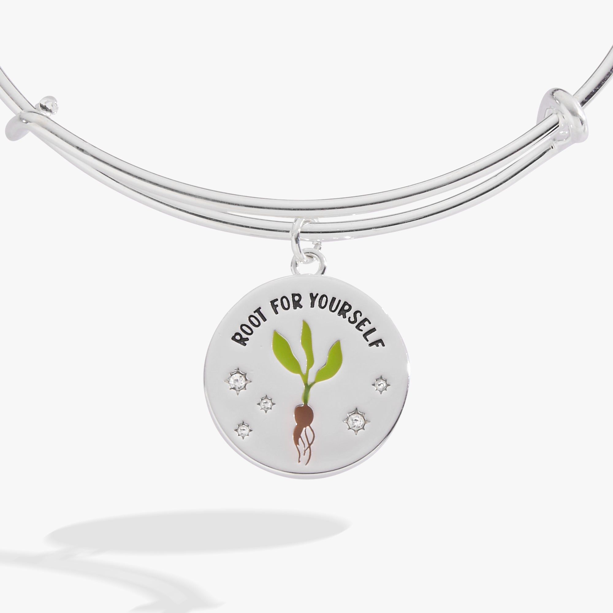 "Root for Yourself" Charm Bangle Silver | Alex and Ani
