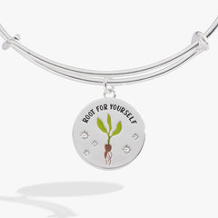 "Root for Yourself" Charm Bangle Silver | Alex and Ani