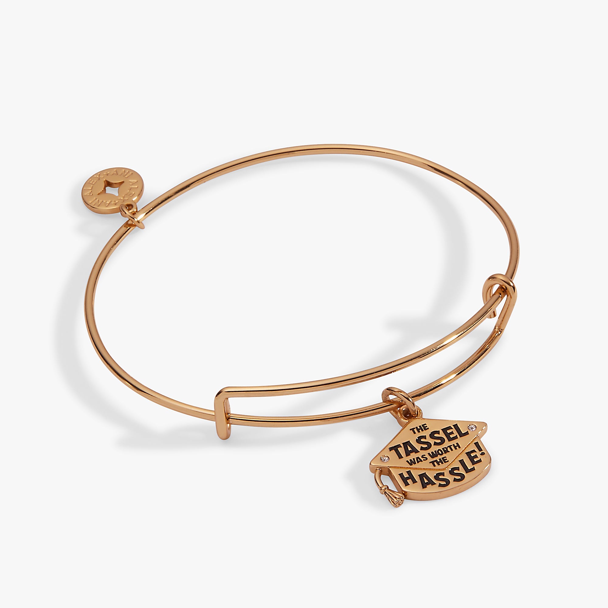 "The Tassel Was Worth The Hassle" Charm Bangle Gold | Alex and Ani