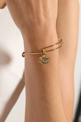 "The Tassel Was Worth The Hassle" Charm Bangle Gold | Alex and Ani