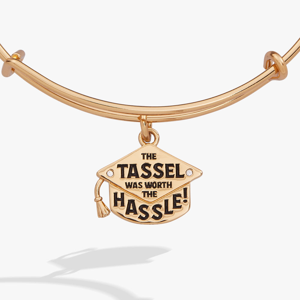 "The Tassel Was Worth The Hassle" Charm Bangle Gold | Alex and Ani