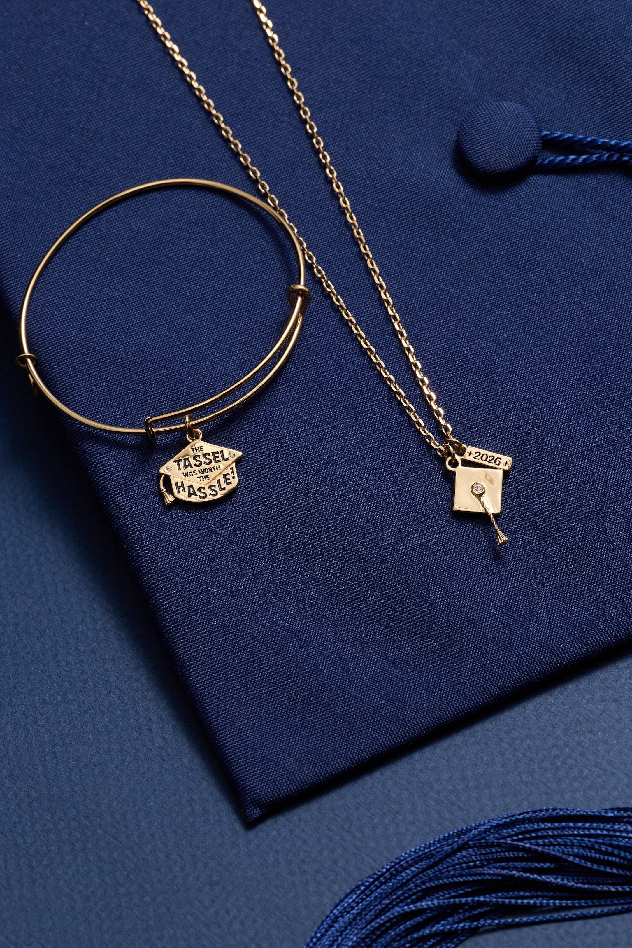 "The Tassel Was Worth The Hassle" Charm Bangle Gold | Alex and Ani