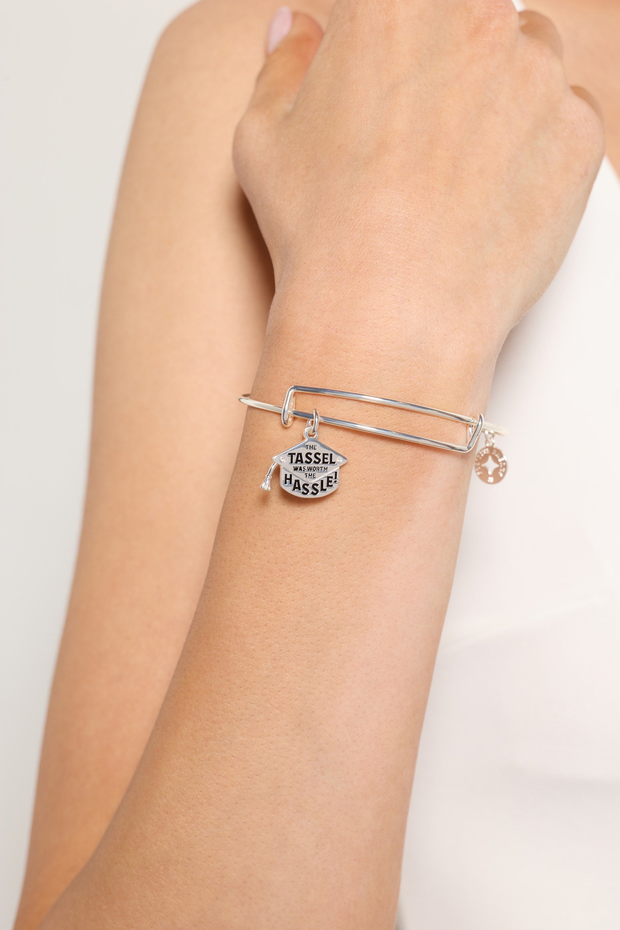 "The Tassel Was Worth The Hassle" Charm Bangle Gold | Alex and Ani