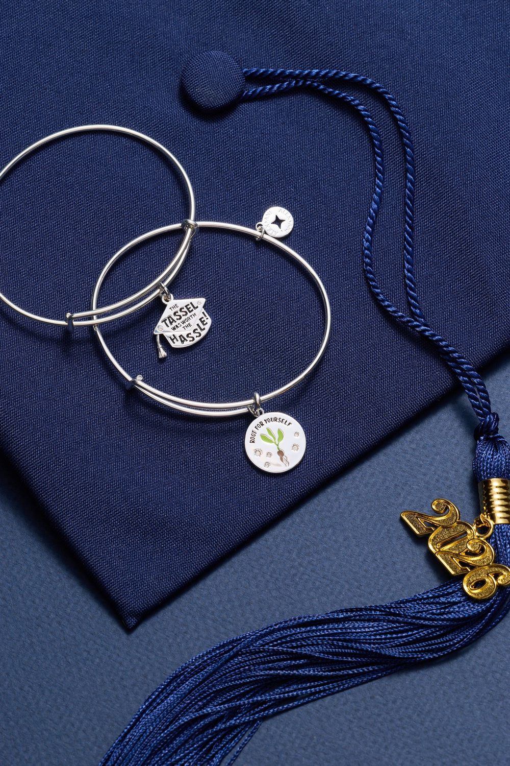 "The Tassel Was Worth The Hassle" Charm Bangle Gold | Alex and Ani