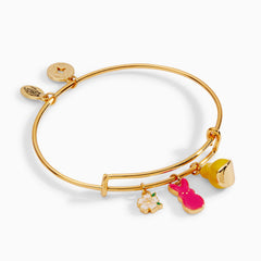 PEEPS® Chick and Bunny Multi Charm Bangle Gold | Alex and Ani
