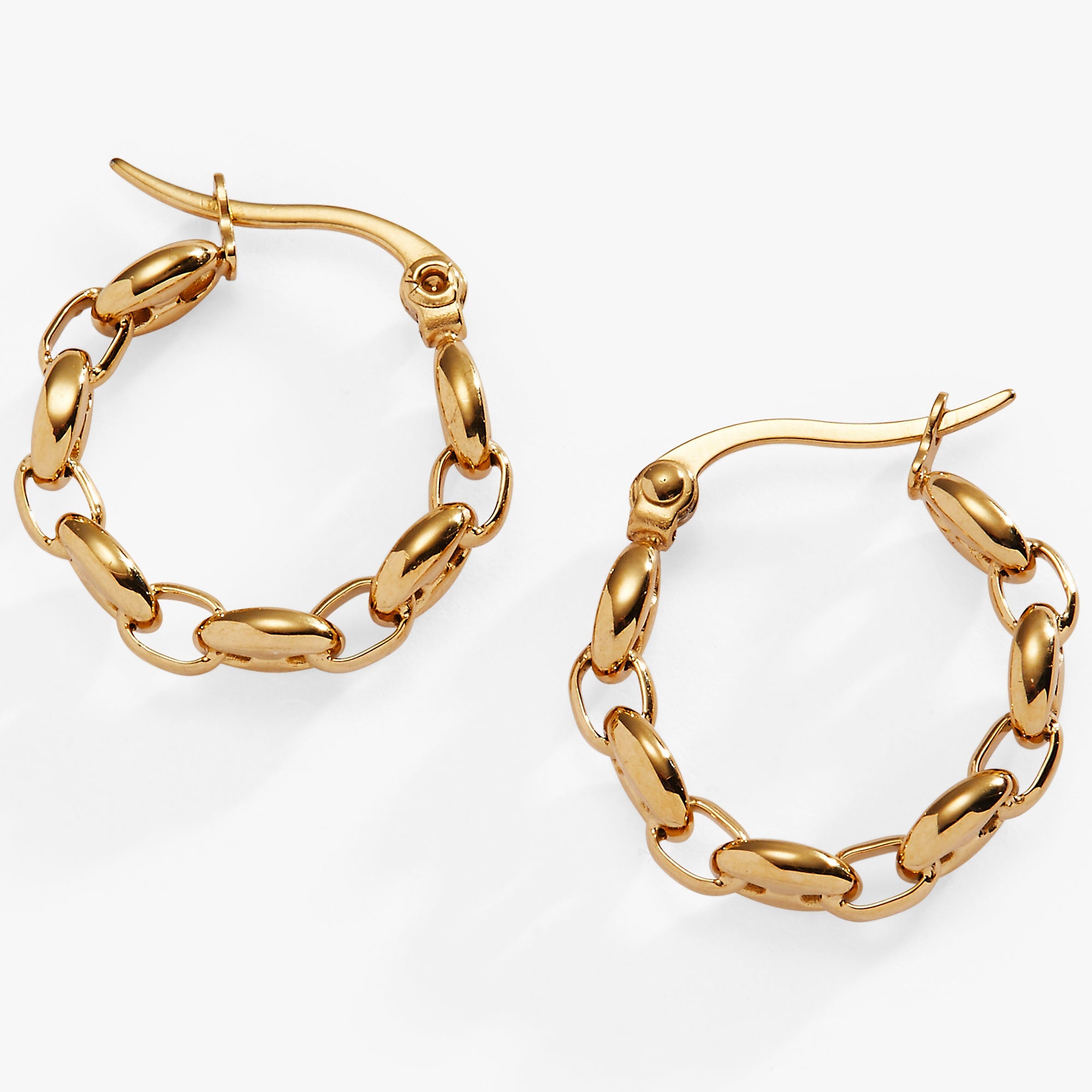 Frozen Mariner Chain Hoop Stainless Steel Gold | Alex and Ani