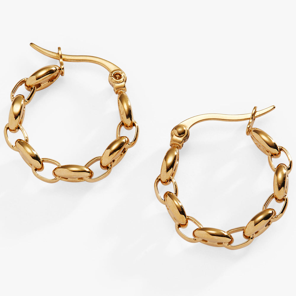 Frozen Mariner Chain Hoop Stainless Steel Gold | Alex and Ani