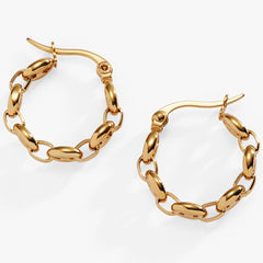 Frozen Mariner Chain Hoop Stainless Steel Gold | Alex and Ani
