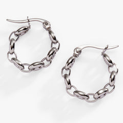 Frozen Mariner Chain Hoop Stainless Steel Gold | Alex and Ani