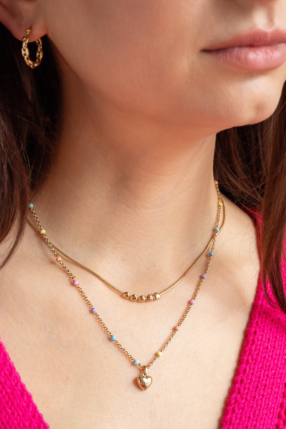 Frozen Mariner Chain Hoop Stainless Steel Gold | Alex and Ani
