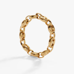 Frozen Mariner Chain Ring Stainless Steel Gold | Alex and Ani