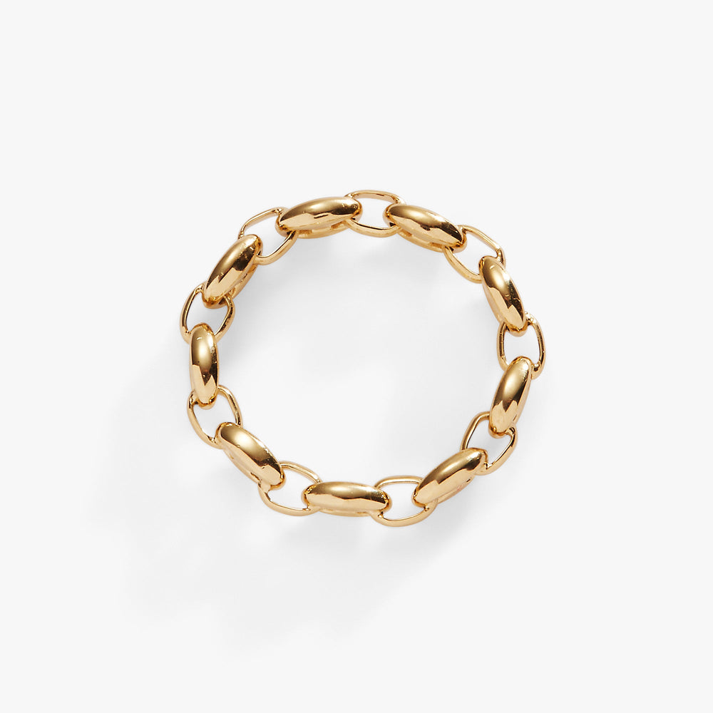 Frozen Mariner Chain Ring Stainless Steel Gold | Alex and Ani
