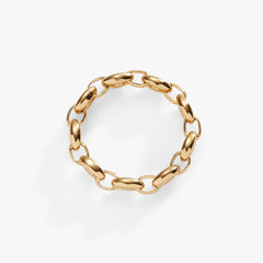 Frozen Mariner Chain Ring Stainless Steel Gold | Alex and Ani