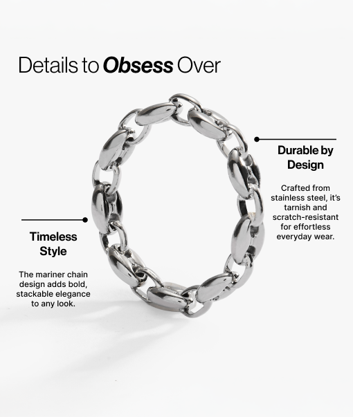 Frozen Mariner Chain Ring Stainless Steel Gold | Alex and Ani